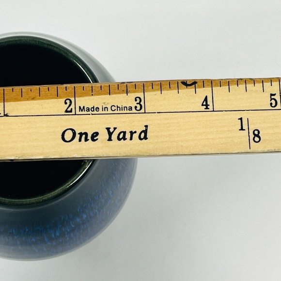 Beautiful Decorative 6" Blue Black 2 tone Glazed Table Vase - Picture 8 of 8